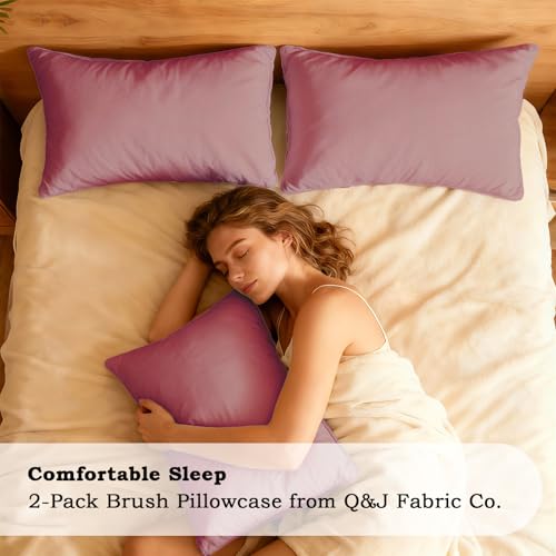 Set of 2 Brushed Microfiber Pillowcases 20x36 inch Pink - color: Pink, size: King