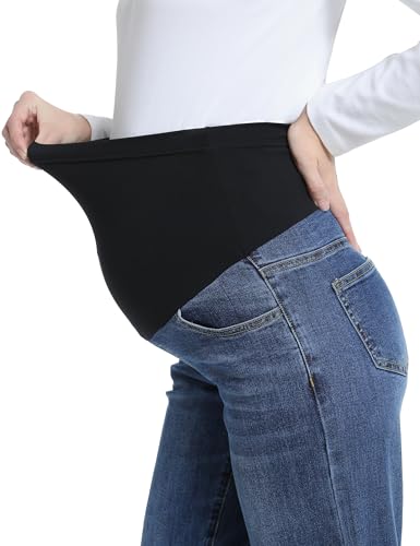 Maternity Boyfriend Jeans Pregnancy Denim Pants - color: Dark Blue, size: Medium