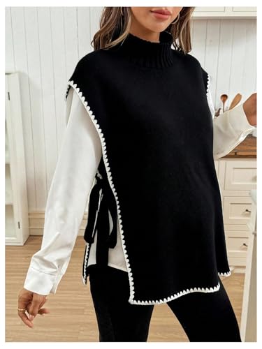 MakeMeChic Women's Maternity Sweater Vest Fall Pregnancy Tops - color: Black, size: X-Large