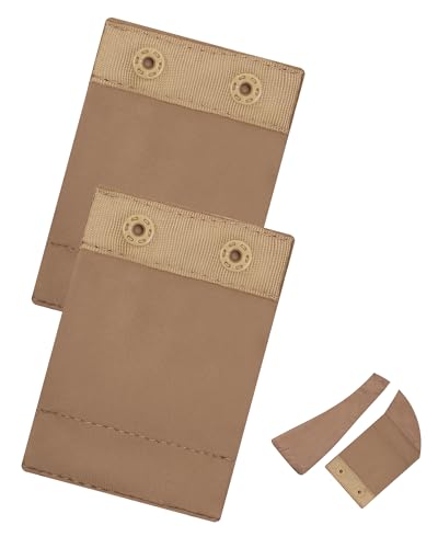 Women Bodysuit Extender Adjustable Snap Crotch Add Length To Crotch Extender(Not suitable for metal clasp) - color: Khaki-（2pc,2 Plastic，3" Length）