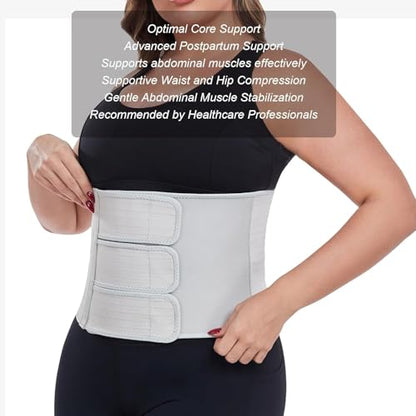 MAMODY Postpartum Recovery Belly Binder for C-Section & Natural Delivery - color: Gray
