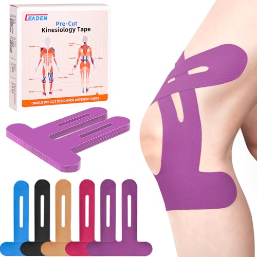 Precut Kinesiology Tape for Knees, 10 Pcs, Purple - color: Purple, size: 10 Pcs