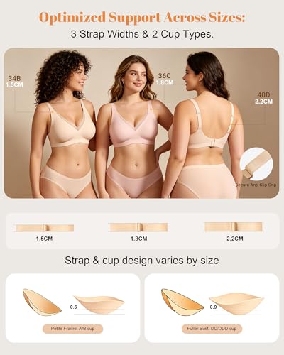 As Fairy Wireless Bras for Women Deep V Jelly Mesh Push Up Bra - color: White, size: 32DD