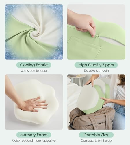 DONAMA Memory Foam Pregnancy Pillow for Sleeping, Cooling Maternity Pillow - color: Green