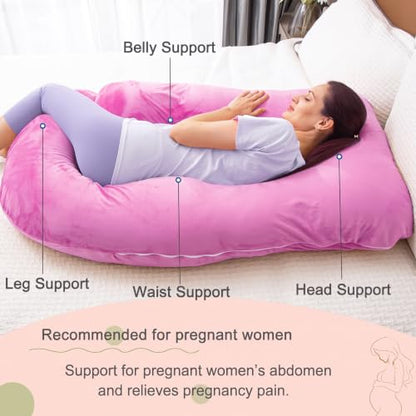 60 Inch Pregnancy Pillow for Sleeping (Purple- Memory Foam) - color: Purple- Memory Foam
