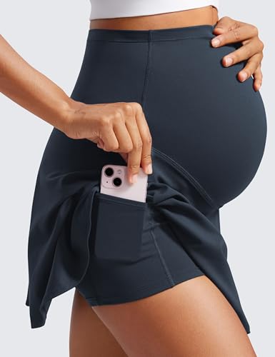 CRZ YOGA Maternity Flowy Tennis Skirts - color: True Navy, size: Medium