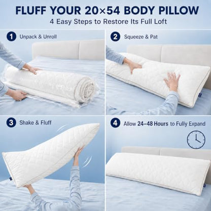 KISSKI Cooling Body Pillow for Adults, Adjustable Memory Foam Long Pillow - color: Navy