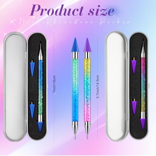 Tatuo 2 Pcs Dual-ended Rhinestone Picker Tool, Colorful - color: colorful