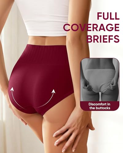 Women's Cotton Underwear High Waisted Ladies Panties Briefs 4 Pack - color: Multicolor, size: Small