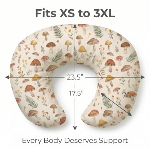 Nursing Pillow and Body Positioner for Breast Feeding and Bottle Feeding, Ultra Soft Breastfeeding Pillows with Removable Pillow Cover (Mushroom Grove) - color: Mushroom Grove