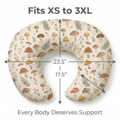 Nursing Pillow and Body Positioner for Breast Feeding and Bottle Feeding, Ultra Soft Breastfeeding Pillows with Removable Pillow Cover (Mushroom Grove) - color: Mushroom Grove
