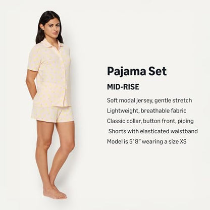 Amazon Essentials x Sofia Grainge Mommy and Me Short Sleeve Pajama Set - color: Light Pink Lemon, size: XX-Large