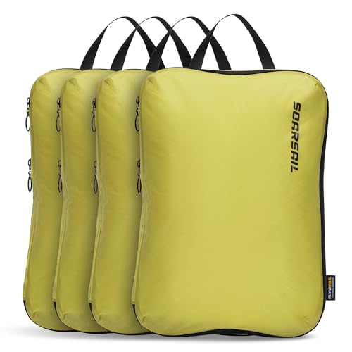 4 Pack Ultralight Compression Packing Cubes for Travel, Yellow - color: Yellow