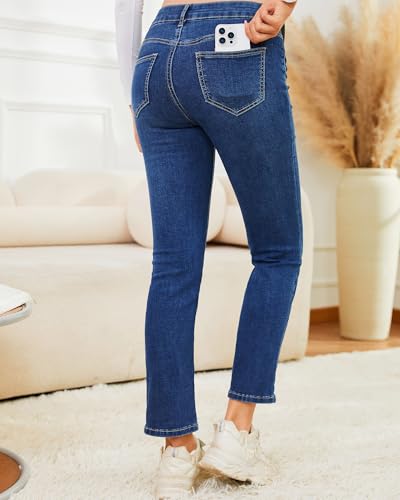JIMYICLR Maternity Jeans for Women Comfy Stretch - color: Dark Blue, size: Medium