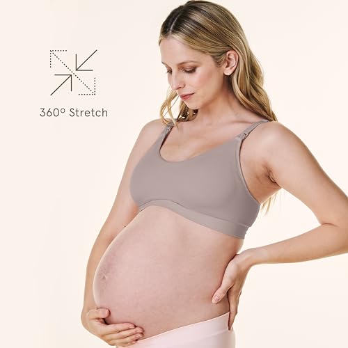 Bravado Designs Nursing Bra Full Coverage Wireless Scoop Neck Comfort Maternity Bra - color: Sand, size: X-Large