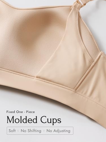 MOMANDA Seamless Nursing Bras for Breastfeeding - color: Beige, size: Large