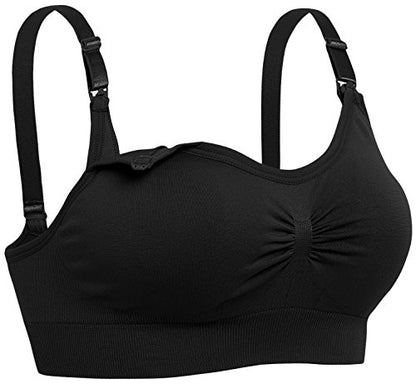 Womens Seamless Nursing Bra Sleeping Maternity Bralette for Breastfeeding Pack of 3 - color: Black White Grey, size: X-Large
