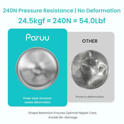Paruu Silver Nursing Cups for Breastfeeding, 1.77inches/45MM - size: L-1.77inches/45mm