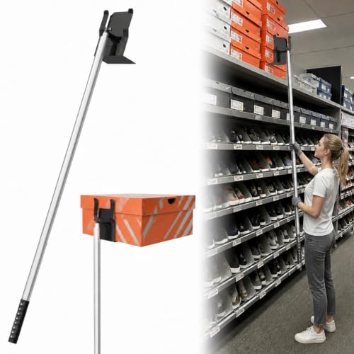 Upgraded Adjustable Shoe Box Retriever Pole