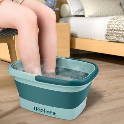 Collapsible Foot Bath Basin, Foot Tub for Soaking Feet w/Massage Acupoint - color: Green