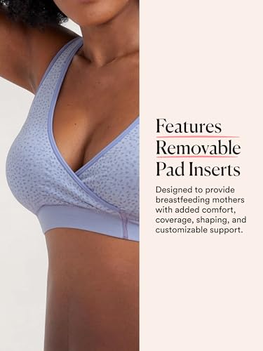 HATCH The Dream Feed Nursing & Sleep Bra - color: Light Blue - Jacquard, size: Small