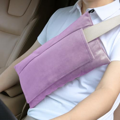 Post Surgery SeatBelt Pillow for Pregnancy Mastectomy Hysterectomy Recovery - color: Lavender