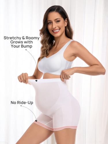 Summer Mae Maternity Shapewear Viscose Made from Bamboo Seamless for Dress - color: White, size: Medium