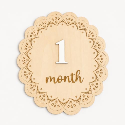 Monthly Milestone Signs for Baby Girl 1-12 Months, Removable Number Baby Month Markers, Double-Sided Newborn Photography Props, Monthly Photo Props, First Year Memory Keepsake, room decoration(QR16) - color: QR16