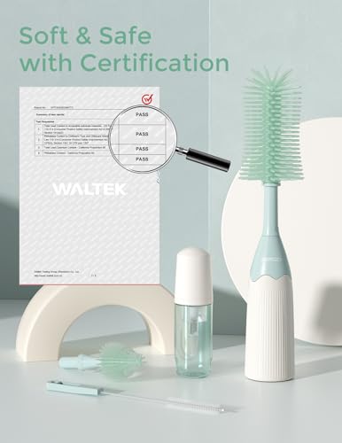 Momcozy Baby Bottle Brush Kit, Push-Press Foam Design, Green - color: Green, size: Press Bubble Style