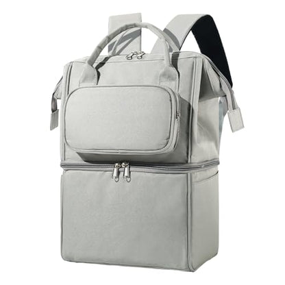 Insulated Bottle Cooler Bag, Holds 6×9oz, 18L Large 2-n-1 Backpack Lunch Bag for Nursing, Work, Daycare (Gray) - color: Gray