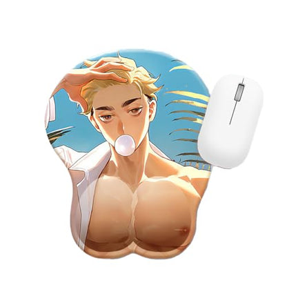 Funny 3D Non-slip Mouse Pad with Wrist Rest Anime for Adults, ML012, Medium - color: ML012