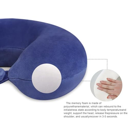 Travel Pillow, Neck Pillows for Airplanes, Memory Foam, Vivid Blue - color: Vivid Blue