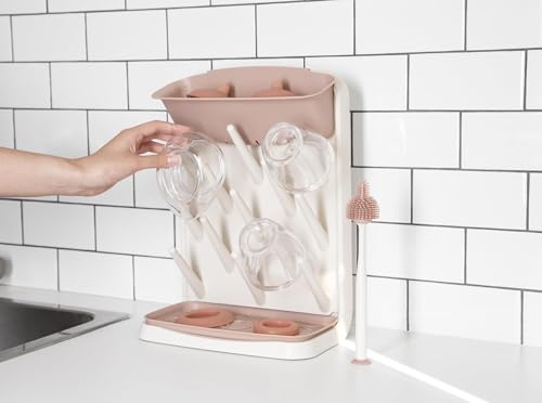 Ubbi Vertical Drying Rack, Baby Accessory, Space Saving Countertop with Cleaning Brush