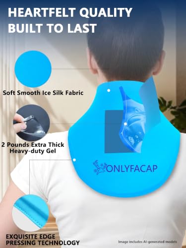 Flexible Neck Ice Pack Wrap,Gel Cold Therapy for Pain Relief - color: Sky Blue