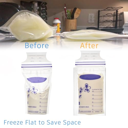 4 Pack Freeze Flat Breastmilk Storage Bag, Clear Breast Milk Bag Flattener