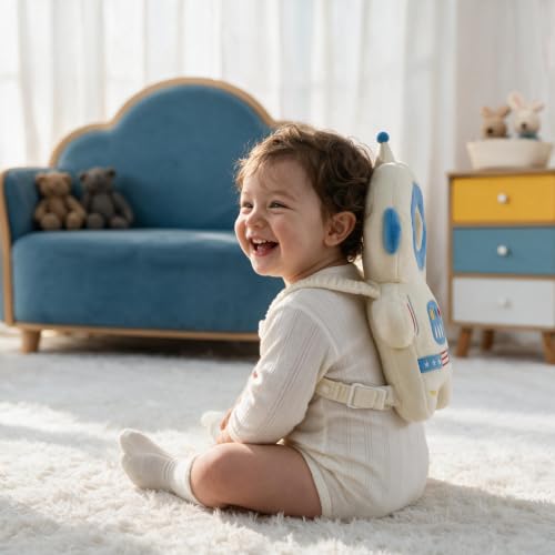 Baby Head Protector Backpack - Soft & Lightweight Fall Cushion Backpack for Toddlers Walking and Crawling(Blue Astronaut) - color: Blue Astronaut