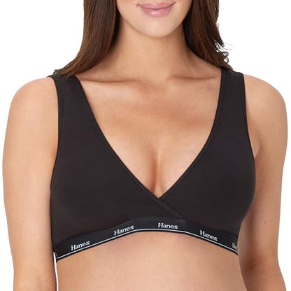 Hanes Women's Maternity Nursing Bra, Lounge Nursing Bralette, Moisture-Wicking, Odor Protection - color: Black, size: Small