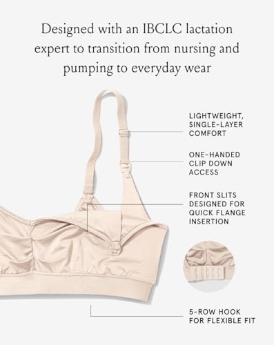 Bodily Do Anything Nursing Bra for Breastfeeding & Hands-Free Pumping - color: Sunrise, size: X-Large