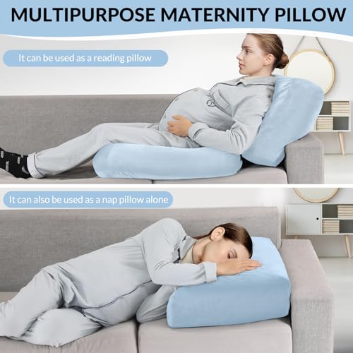 Pregnancy Belly Pillow for Sleeping, Full Body Pregnancy Massage Pillow - color: Blue