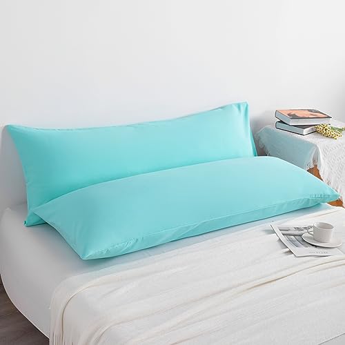 NTBAY Body Microfiber Pillowcases, Set of 2, Aqua - color: Aqua, size: Body (20"x54")
