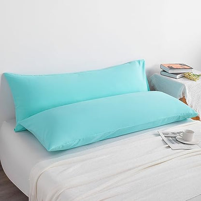 NTBAY Body Microfiber Pillowcases, Set of 2, Aqua - color: Aqua, size: Body (20"x54")