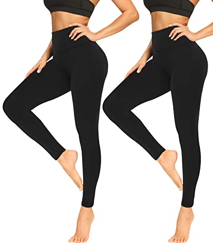 FULLSOFT Buttery Soft Leggings for Women High Waisted - color: 01-black,black(2 Pack), size: Small-Medium