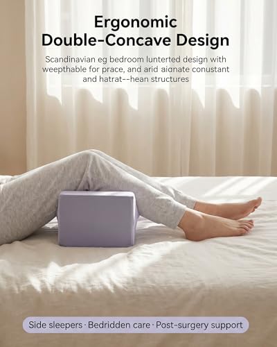 Ergonomic Memory Foam Knee Pillow for Side Sleepers, Multi-Position Leg Support Cushion for Spine Alignment & Hip Back Sciatica Pain Relief, Removable Washable Cover