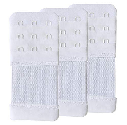 SAMGU Women's Bra Extenders 2 Hook/3 Hook/4 Hook/5 Hook/6 Hook Soft Stretchy - color: 3 Hook 1/2" Spacing, White