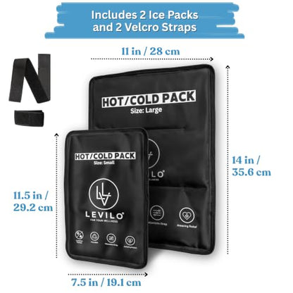 LEVILO Large Ice Packs for Injuries Reusable (Pack of 2) – Soft Ice Packs