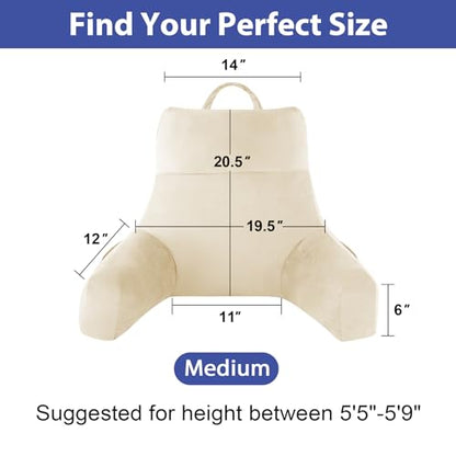 IPYNBAP Back Pillow for Bed Sitting up, Reading Pillow, 20 Inch, Beige - color: Beige, size: Medium(20inch)