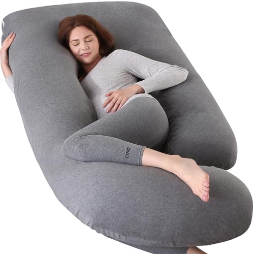 Elover U Shaped Pregnancy Pillow,Full Body Maternity Support - color: Jersey-dark Grey