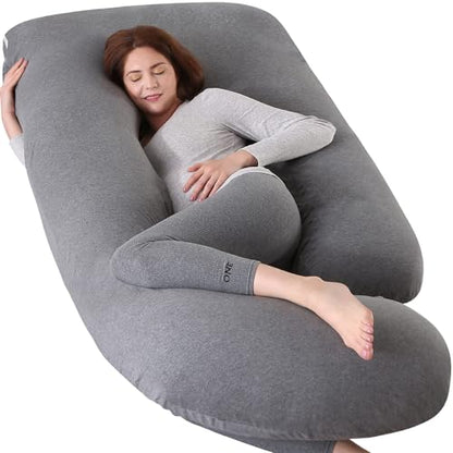 Elover U Shaped Pregnancy Pillow,Full Body Maternity Support - color: Jersey-dark Grey