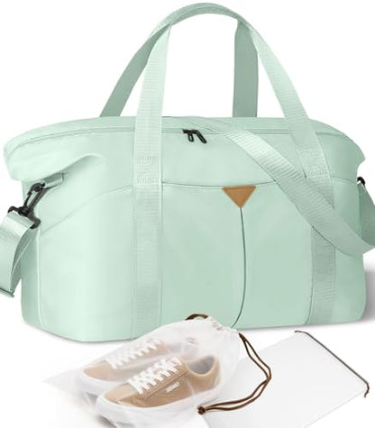 Duffle Bag for Travel with Trolley Sleeve, Gym Bag, Green - color: Green