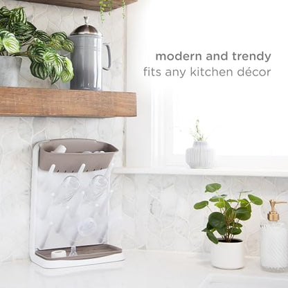 Ubbi Vertical Baby Bottle Drying Rack, Space Saving Countertop Bottle Dryer - color: Taupe Drying Rack, size: One Size
